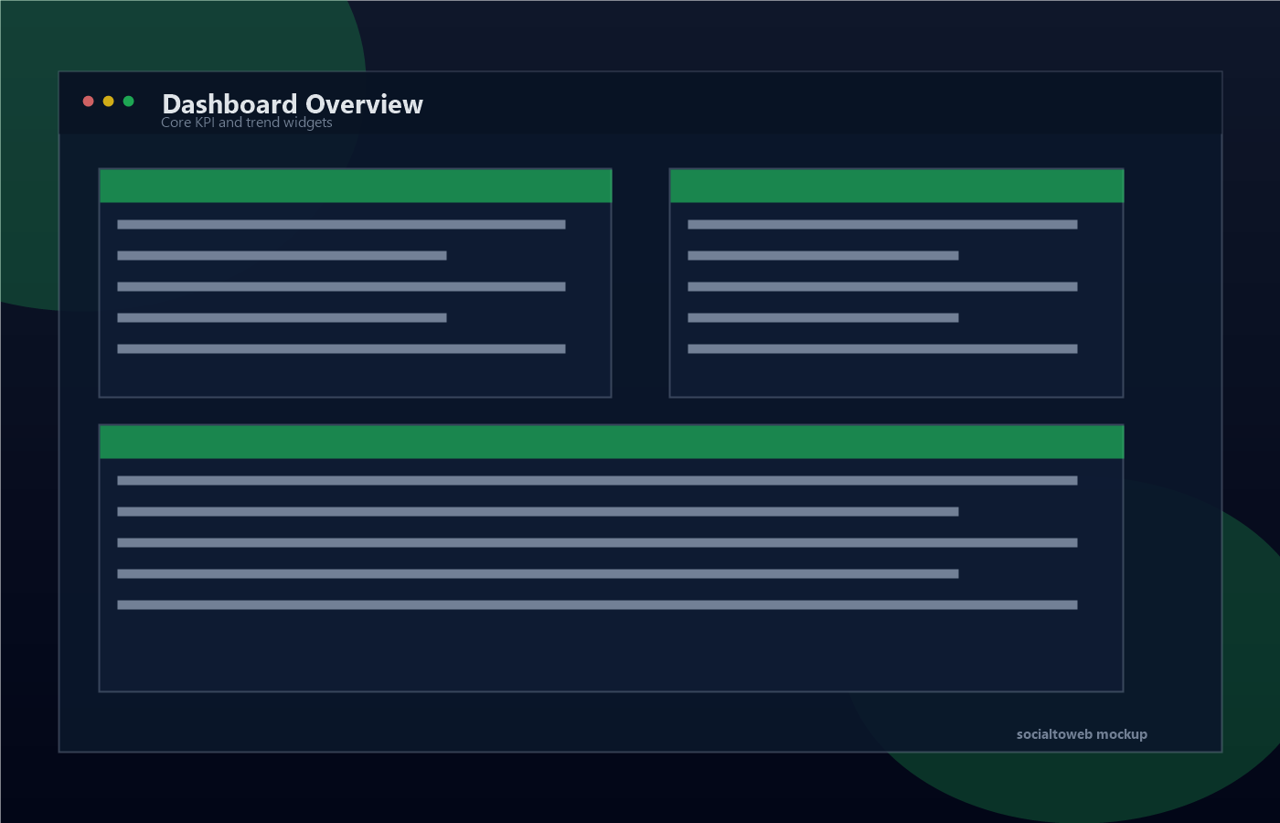 Dashboard screen mockup
