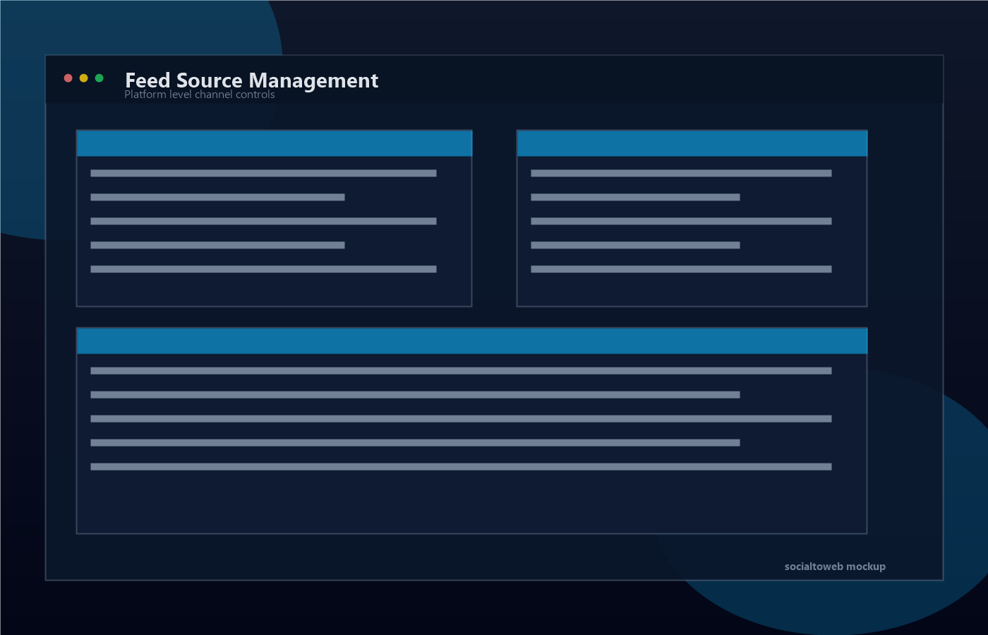 Feed source management mockup